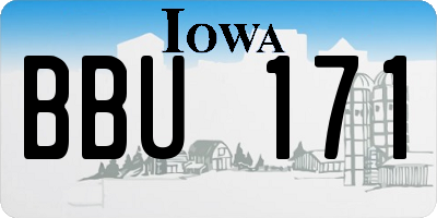 IA license plate BBU171
