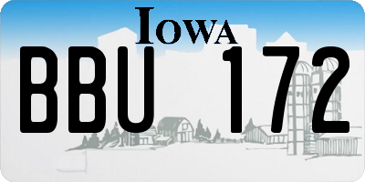 IA license plate BBU172