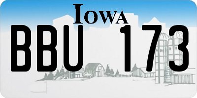 IA license plate BBU173
