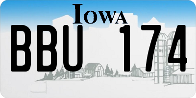 IA license plate BBU174