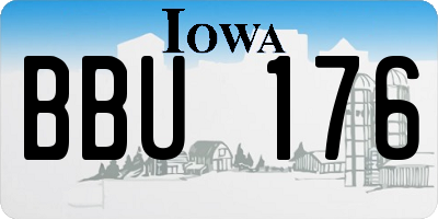 IA license plate BBU176