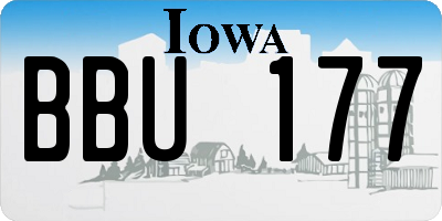 IA license plate BBU177
