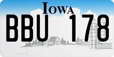 IA license plate BBU178