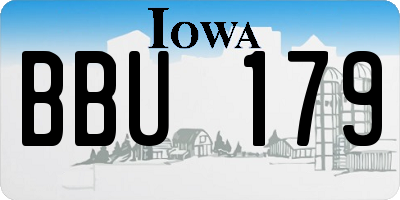 IA license plate BBU179