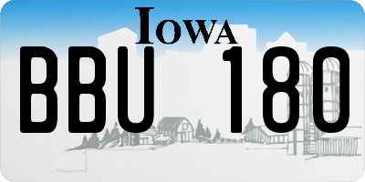 IA license plate BBU180