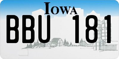 IA license plate BBU181