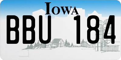 IA license plate BBU184