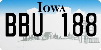 IA license plate BBU188