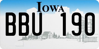 IA license plate BBU190