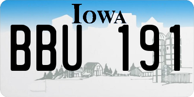 IA license plate BBU191