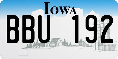 IA license plate BBU192