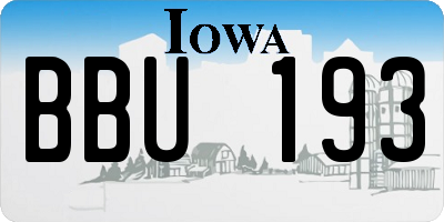 IA license plate BBU193