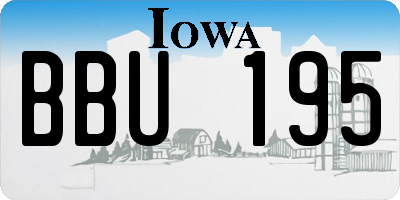 IA license plate BBU195