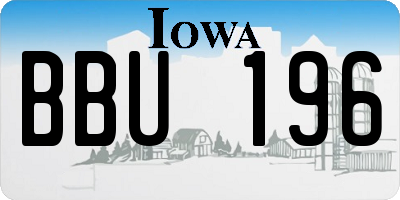 IA license plate BBU196