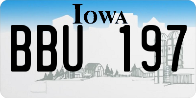 IA license plate BBU197