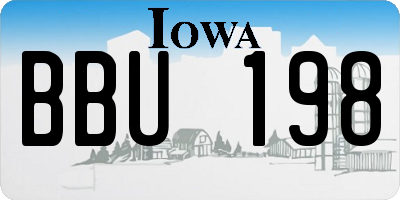 IA license plate BBU198