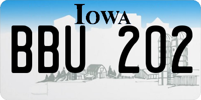 IA license plate BBU202