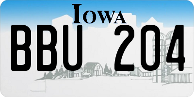 IA license plate BBU204