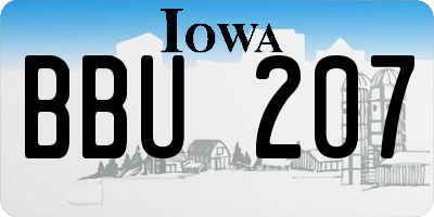 IA license plate BBU207