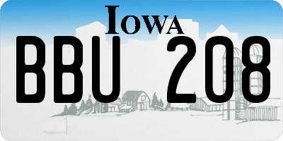 IA license plate BBU208