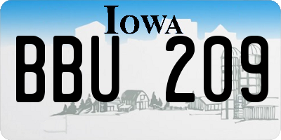 IA license plate BBU209