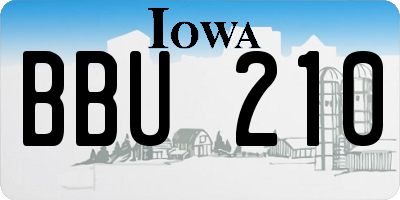 IA license plate BBU210