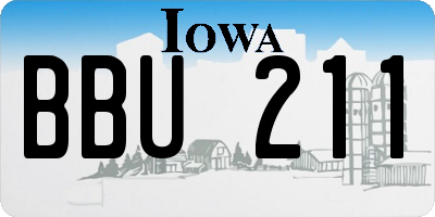 IA license plate BBU211