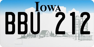 IA license plate BBU212