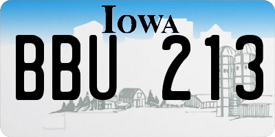 IA license plate BBU213