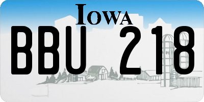 IA license plate BBU218