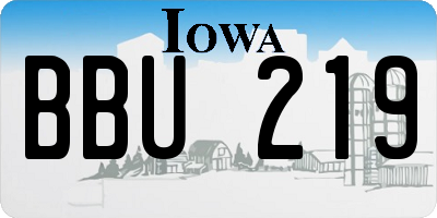 IA license plate BBU219