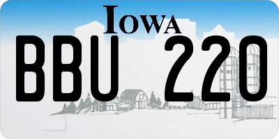 IA license plate BBU220