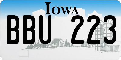 IA license plate BBU223