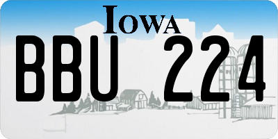 IA license plate BBU224