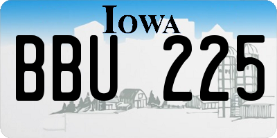 IA license plate BBU225