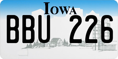 IA license plate BBU226