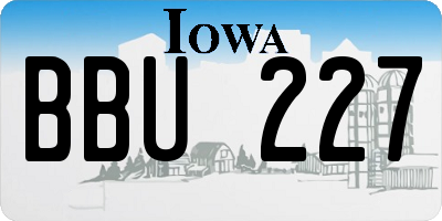 IA license plate BBU227