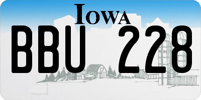IA license plate BBU228