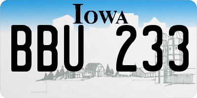 IA license plate BBU233