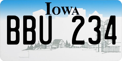 IA license plate BBU234