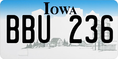 IA license plate BBU236