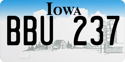 IA license plate BBU237