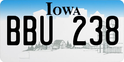 IA license plate BBU238
