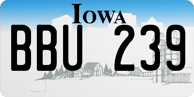IA license plate BBU239