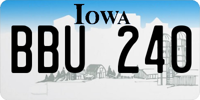 IA license plate BBU240