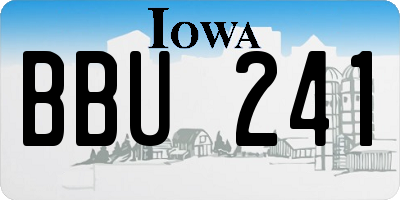 IA license plate BBU241