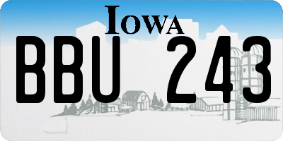 IA license plate BBU243