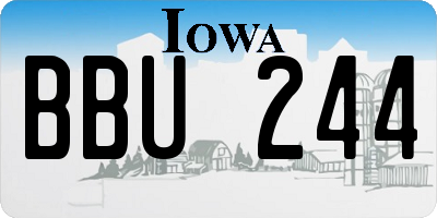 IA license plate BBU244