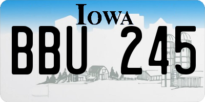 IA license plate BBU245