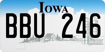 IA license plate BBU246